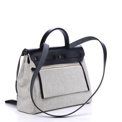 Hermes Vache Hunter Toile Pegase Pop Herbag Zip Retourne 31 PM Bleu Indigo 2 of 9