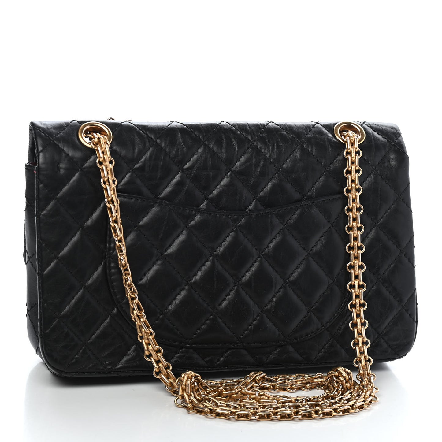 Aged Calfskin Quilted 2.55 Reissue 225 Flap Black