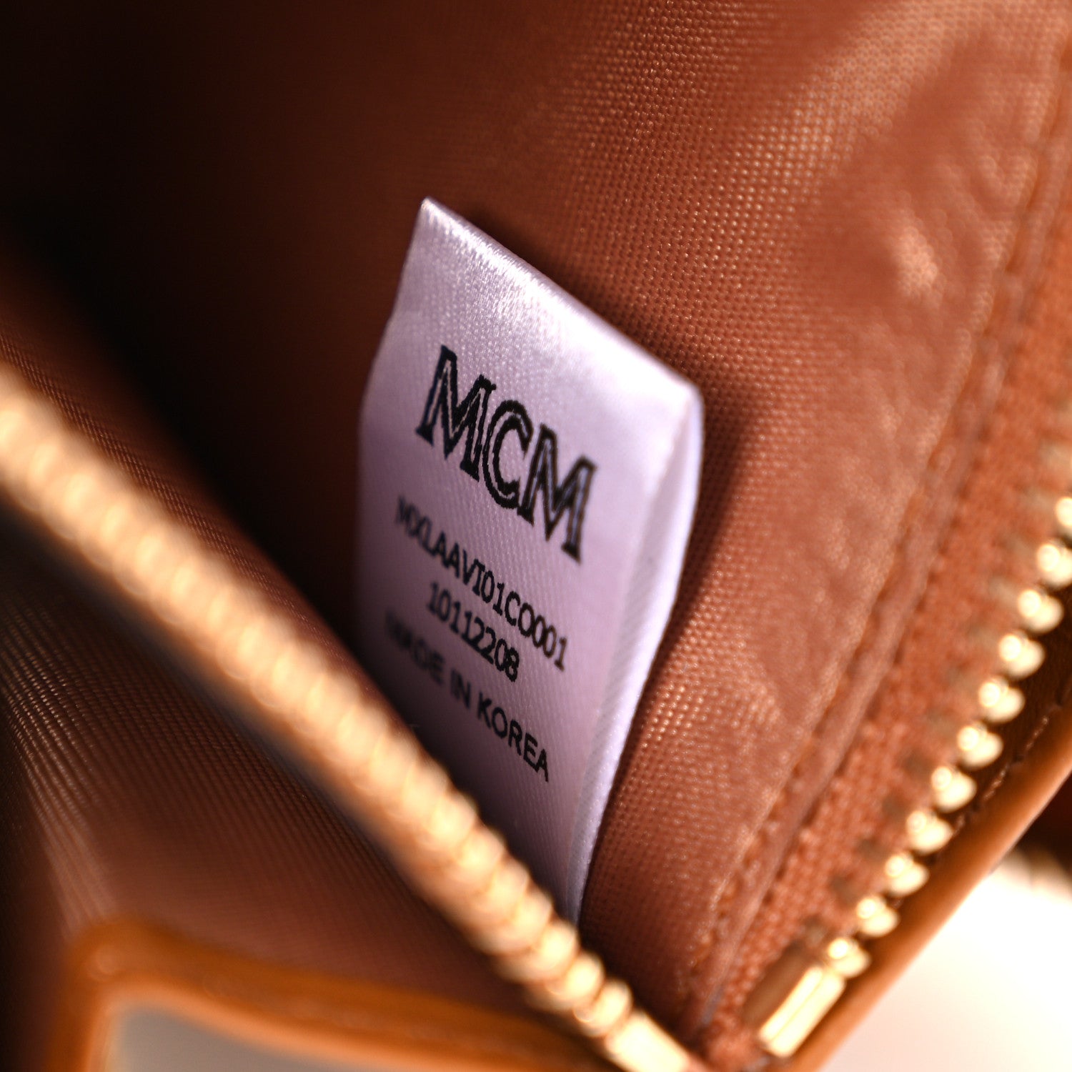 MCM Visetos Large Zip Around Wallet Cognac 7 of 7