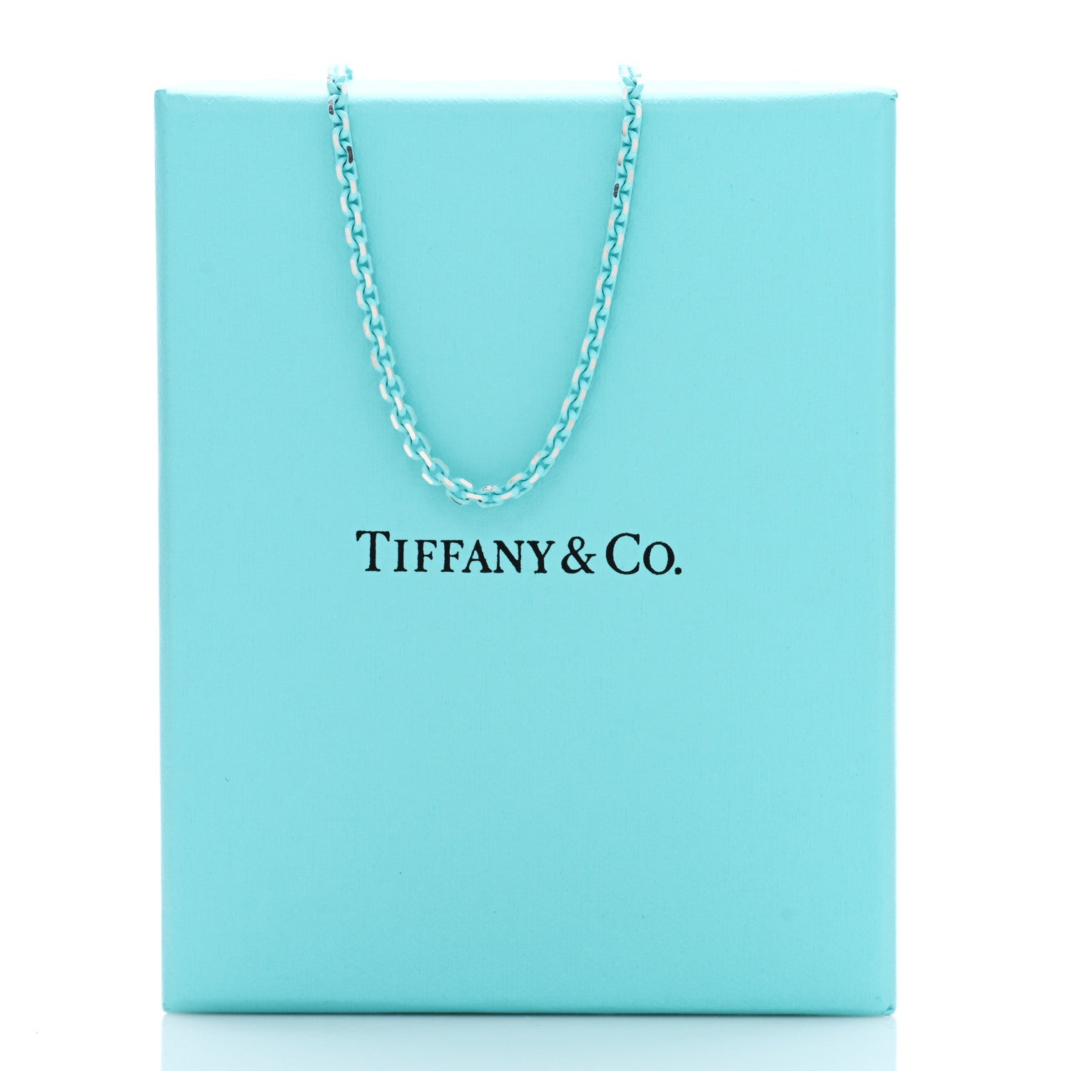 Tiffany Sterling Silver Enamel 1.75mm Chain Necklace 30" Blue 5 of 5