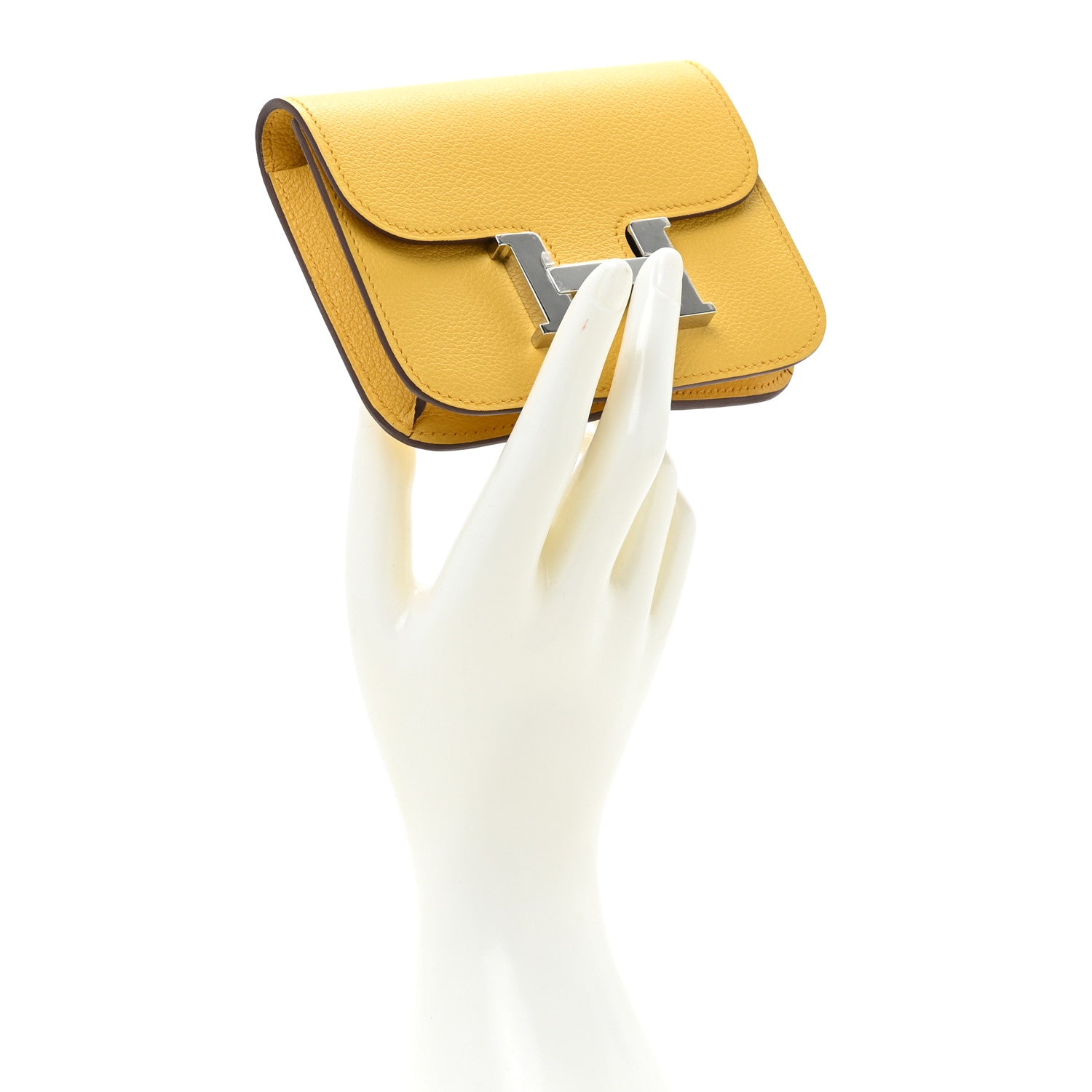 Hermes Evercolor Bi-Color Constance Slim Wallet Sun Blue Jean 2 of 12