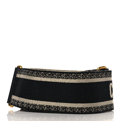 Christian Dior Canvas Embroidered Shoulder Strap Black 2 of 5