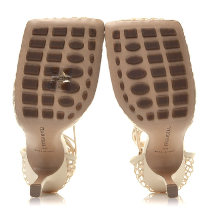 Bottega Veneta Mesh Nappa Stretch Ankle Tie Sandals 38 White 10 of 16