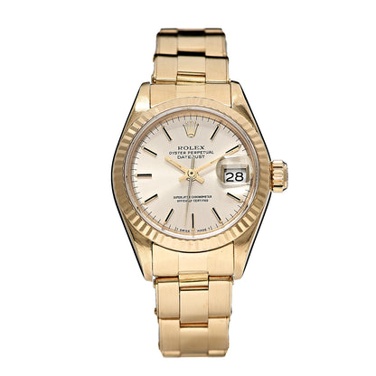 Rolex 18K Yellow Gold 26mm Oyster Perpetual Datejust Watch Champagne 69138 1 of 7