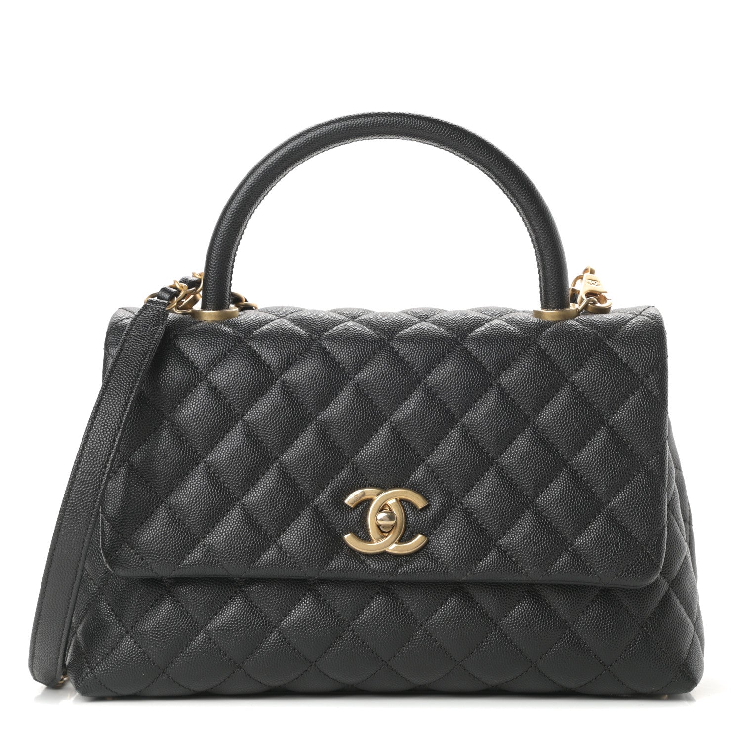 Chanel Caviar Quilted Small Coco Handle Flap Black 1 of 13