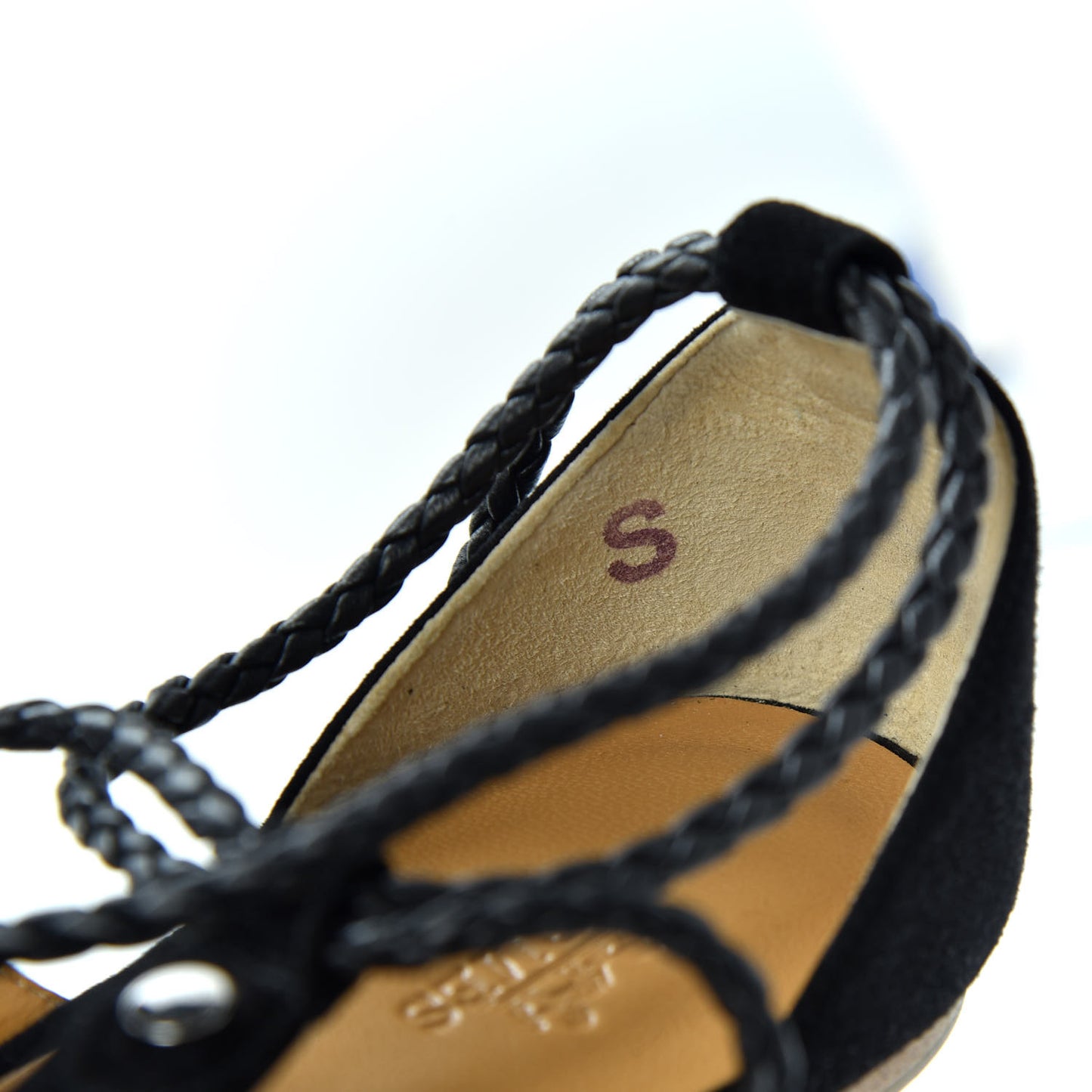 Suede Gladiator Wrap Sandals 38 Black