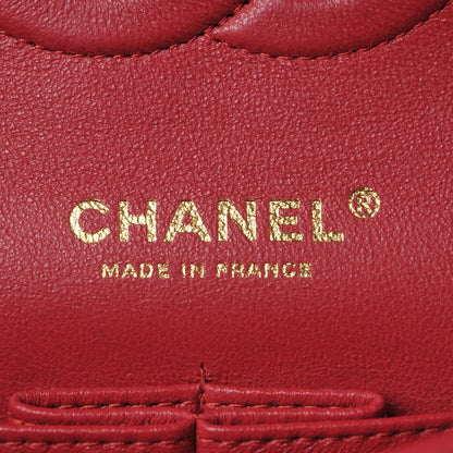 Chanel Lambskin Quilted Medium Double Flap Dark Pink 6 of 8