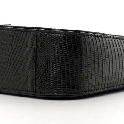 Saint Laurent Calfskin Lizard Embossed LE 5 A 7 Hobo Black 10 of 10