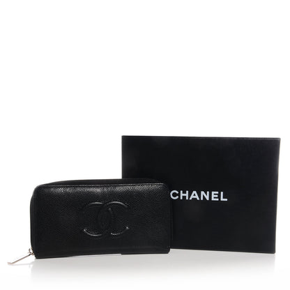 Chanel Caviar CC Large Gusset Zip Around Wallet Black 5 of 9