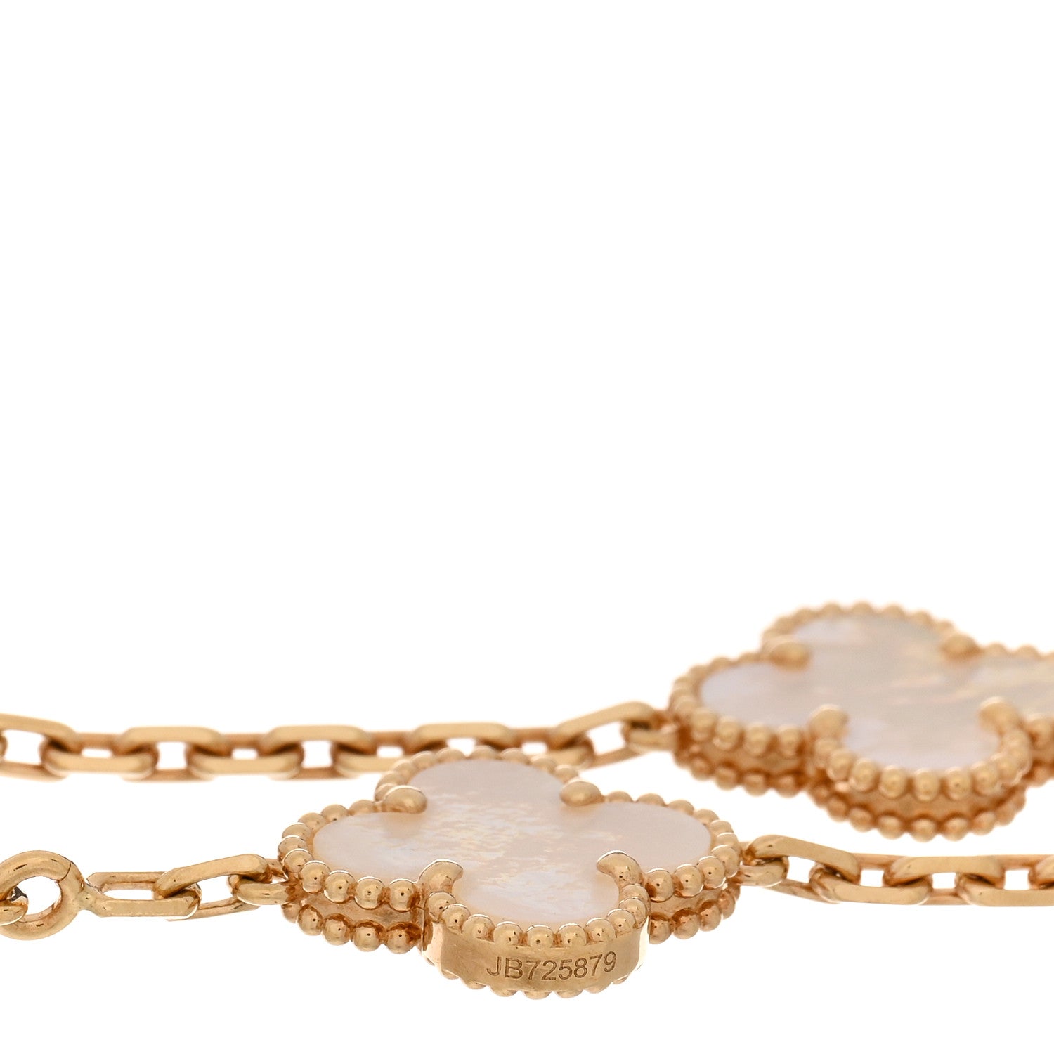 Van Cleef & Arpels 18K Yellow Gold Mother of Pearl 5 Motifs Vintage Alhambra Bracelet 4 of 5