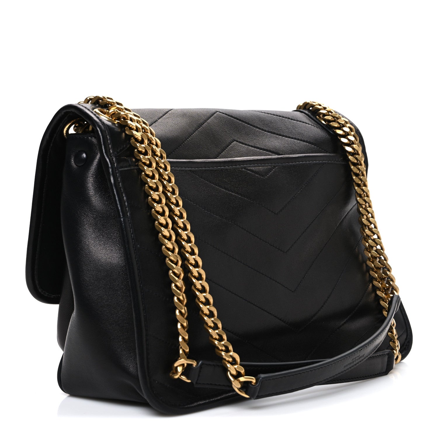 Saint Laurent Lambskin Matelasse Monogram Medium Niki Chain Satchel Black 3 of 10