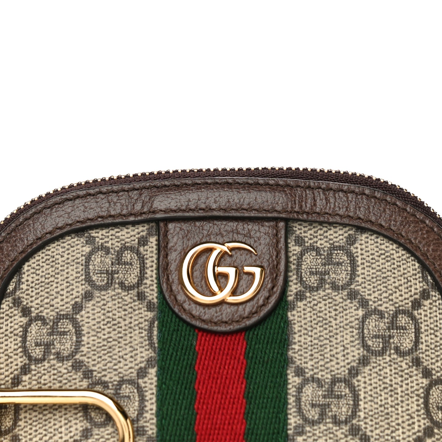 GG Supreme Monogram Web Ophidia Dome Key Pouch Beige New Acero