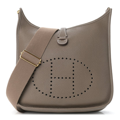 Hermes Taurillon Clemence Evelyne III PM Etoupe 1 of 10