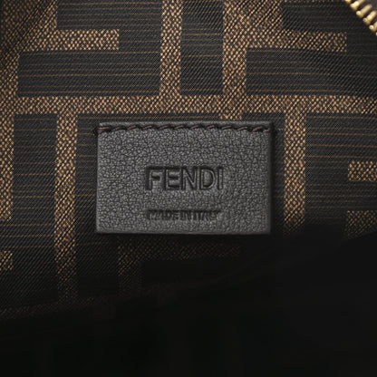 Fendi Fabric Jacquard FF 1974 Small Trapezoid Beauty Pouch Tobacco Moro Black 6 of 8