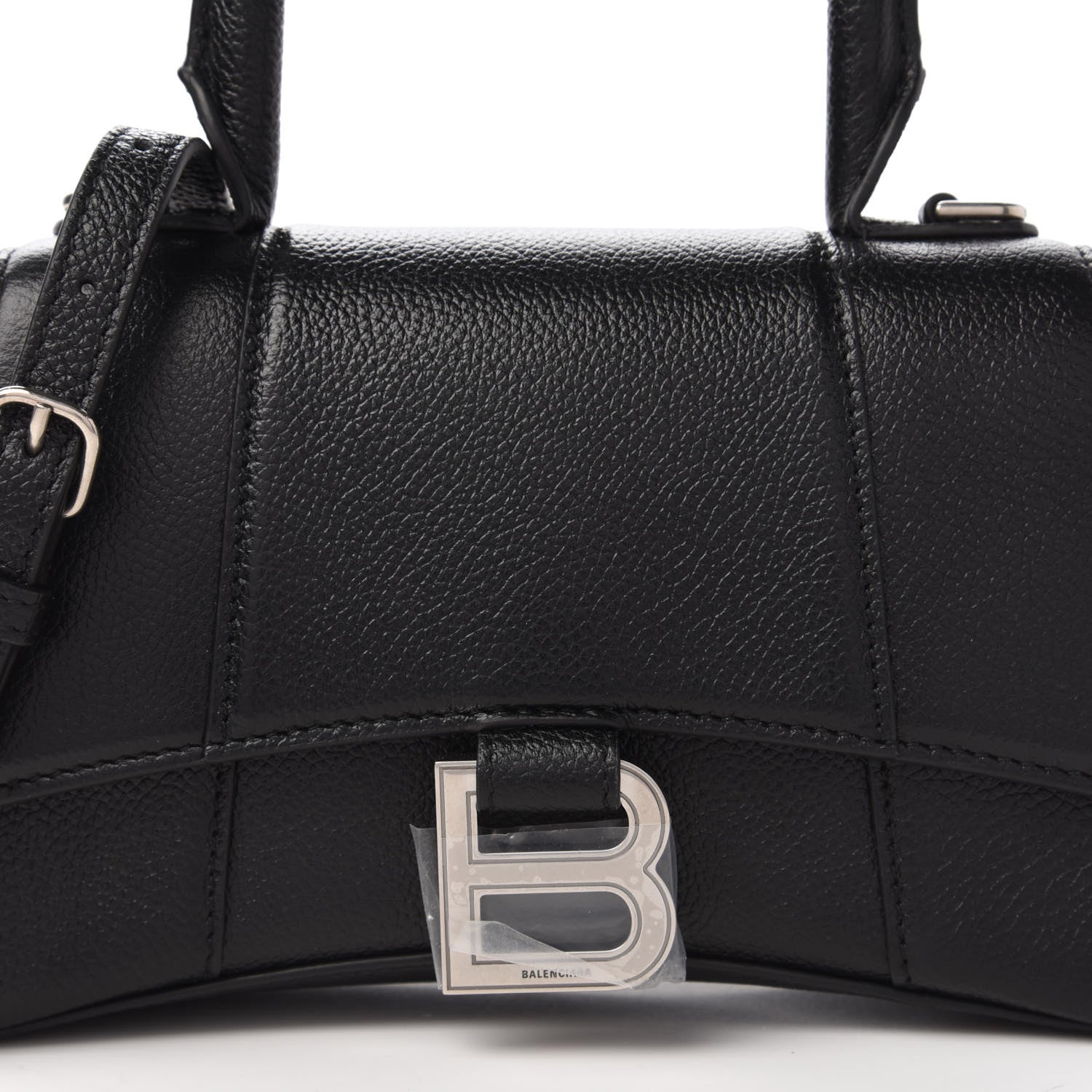 Balenciaga Grained Calfskin Hourglass Top Handle Bag XS Black 10 of 10