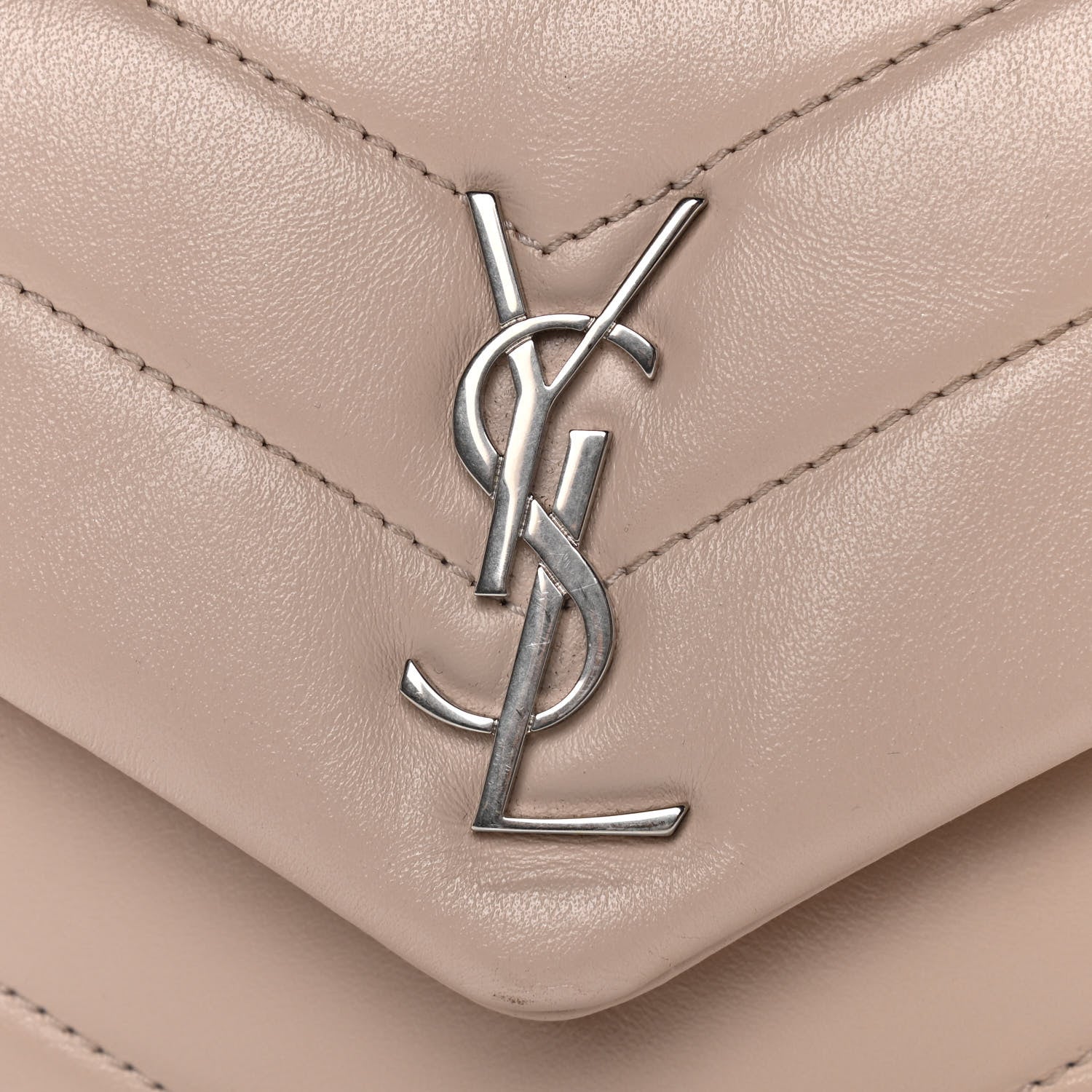 Saint Laurent Calfskin Y Quilted Monogram Toy Loulou Crossbody Bag Light Natural 9 of 20