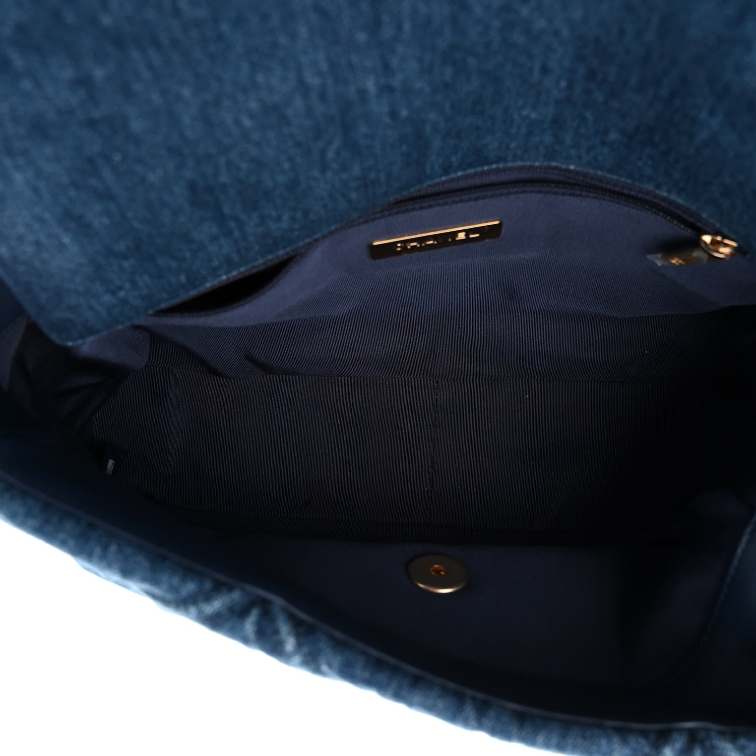 Chanel Denim Quilted Large Chanel 19 Flap Blue 5 of 10