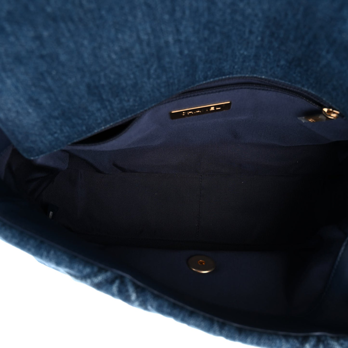 Denim Quilted Large Chanel 19 Flap Blue