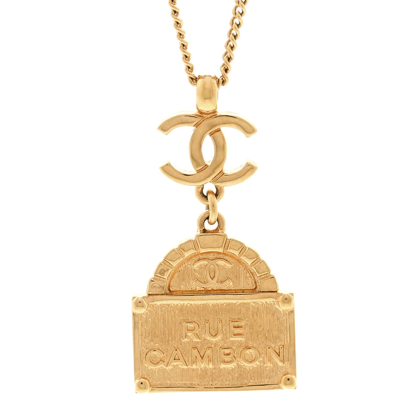 Metal CC Rue Cambon Necklace Gold