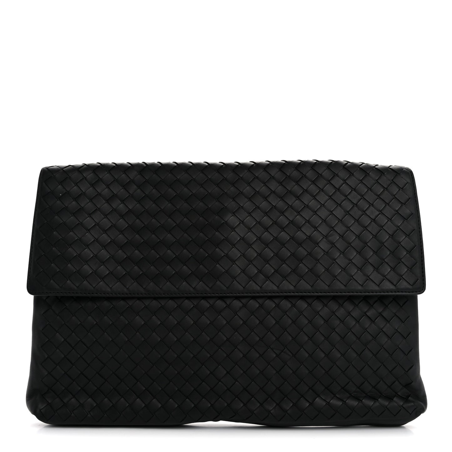 Nappa Intrecciato Flap Pouch Black