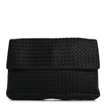 Bottega Veneta Nappa Intrecciato Flap Pouch Black 1 of 14