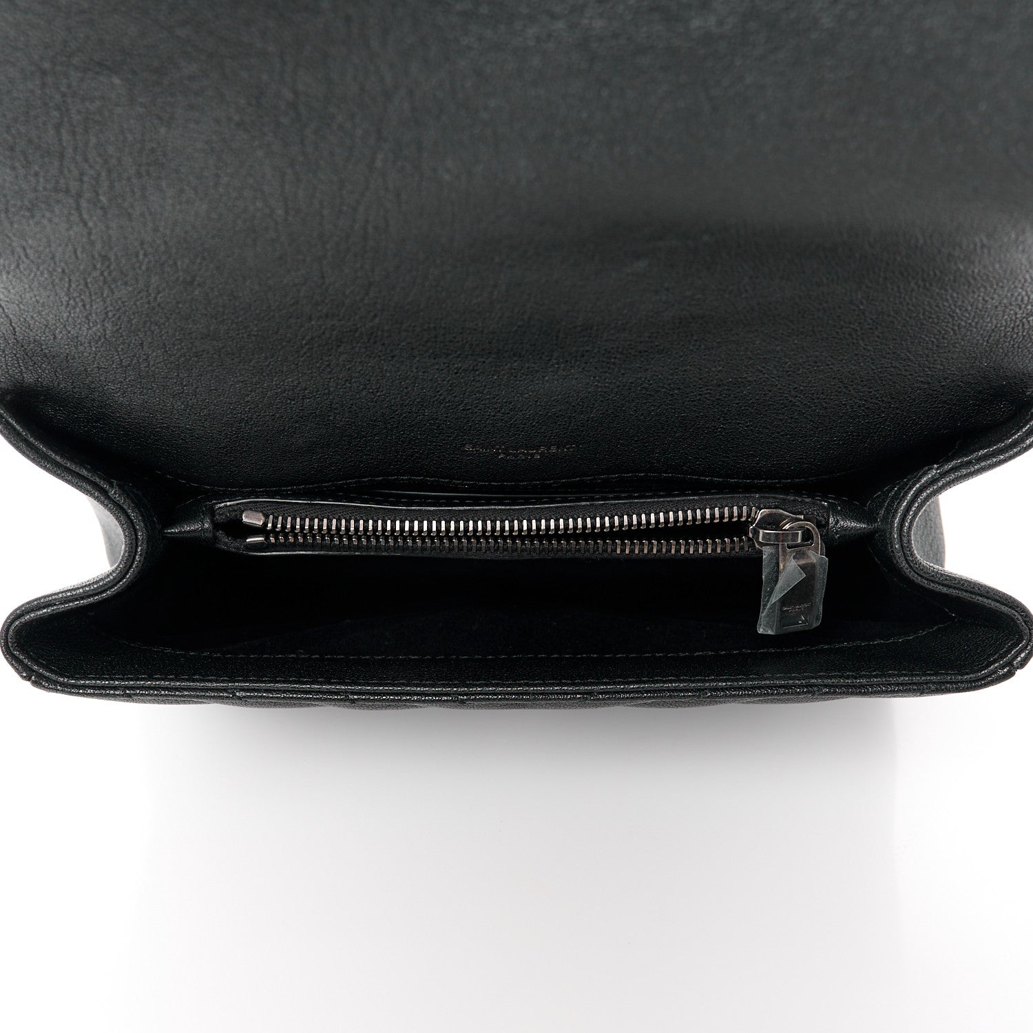 Saint Laurent Sheepskin Matelasse Chevron Monogram Medium College Bag Black 5 of 12
