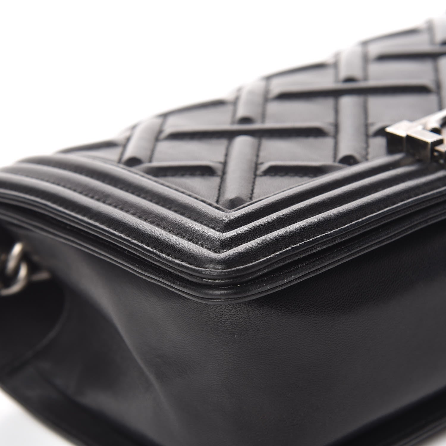 Chanel Lambskin Stitched Medium Boy Flap Black 12 of 24