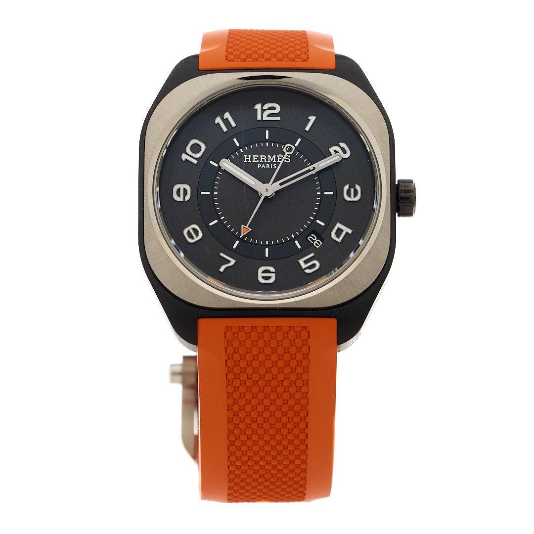 DLC Coated Titanium Rubber 39mm H08 Automatic Watch Orange