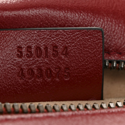 Gucci Glazed Calfskin Matelasse Heart Mini GG Marmont Round Shoulder Bag Romantic Cerise 7 of 11