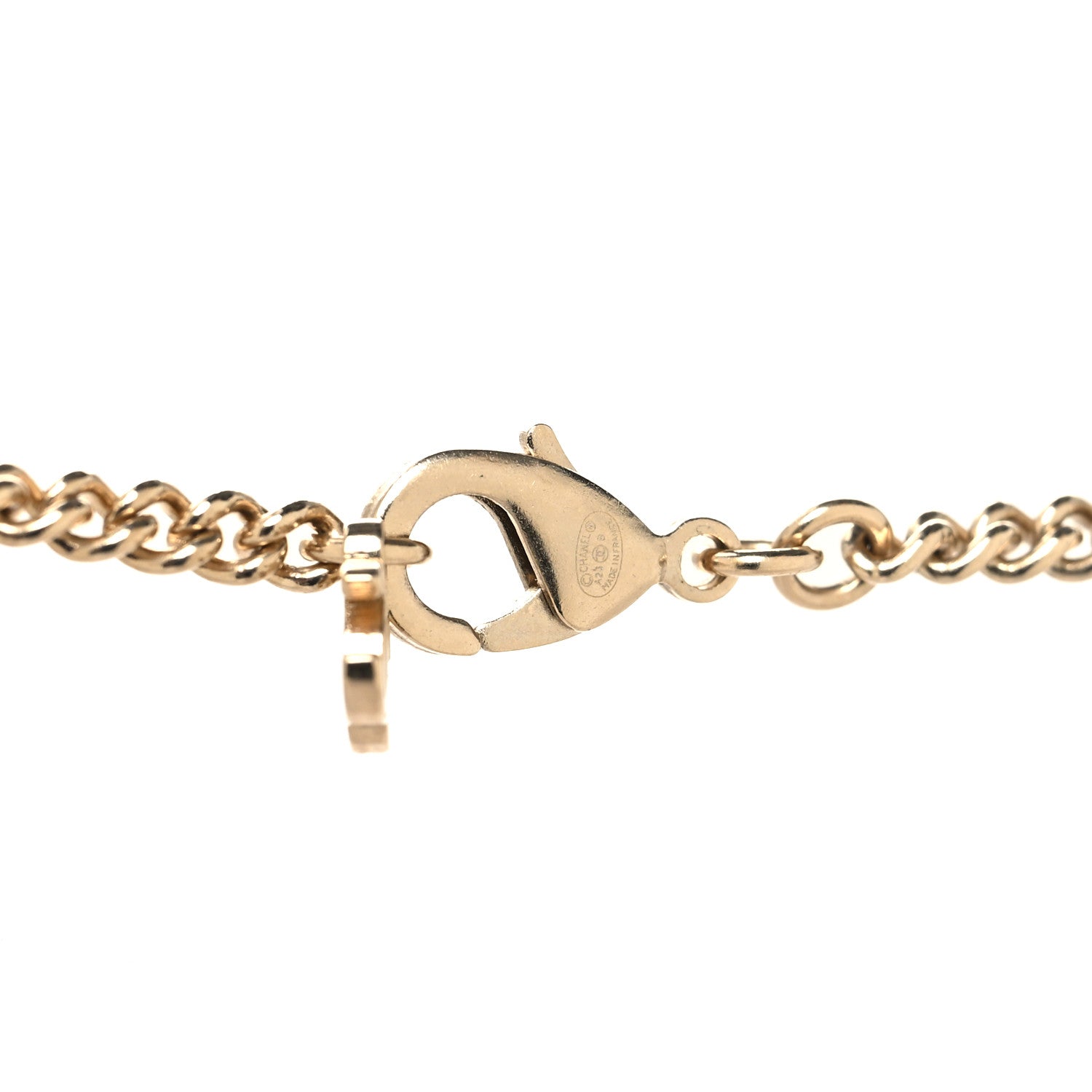 Chanel Metal Enamel CC Square Necklace Gold Black 4 of 4
