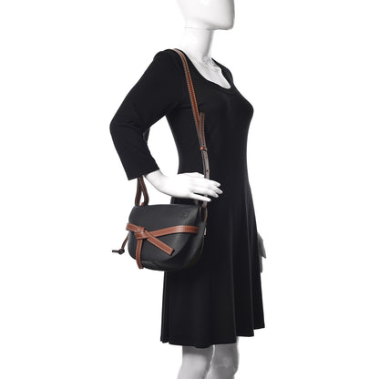 Loewe Grained Calfskin Small Gate Crossbody Bag Pecan Black 2 of 9