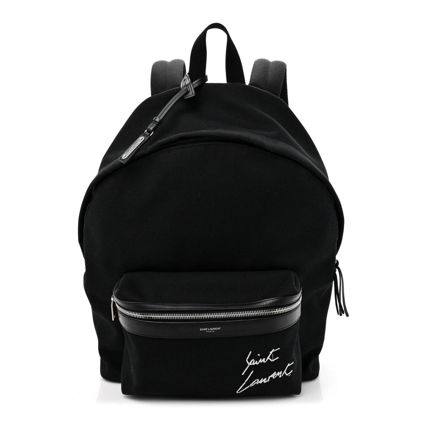 Canvas Signature Embroidered City Backpack Black