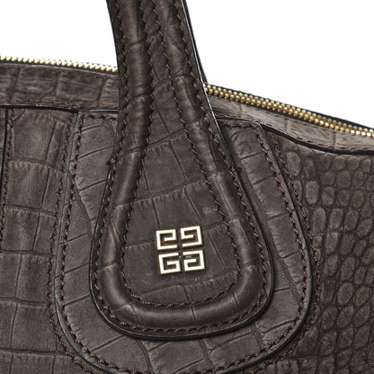 Givenchy Nubuck Crocodile Embossed Medium Nightingale Dark Brown 8 of 8