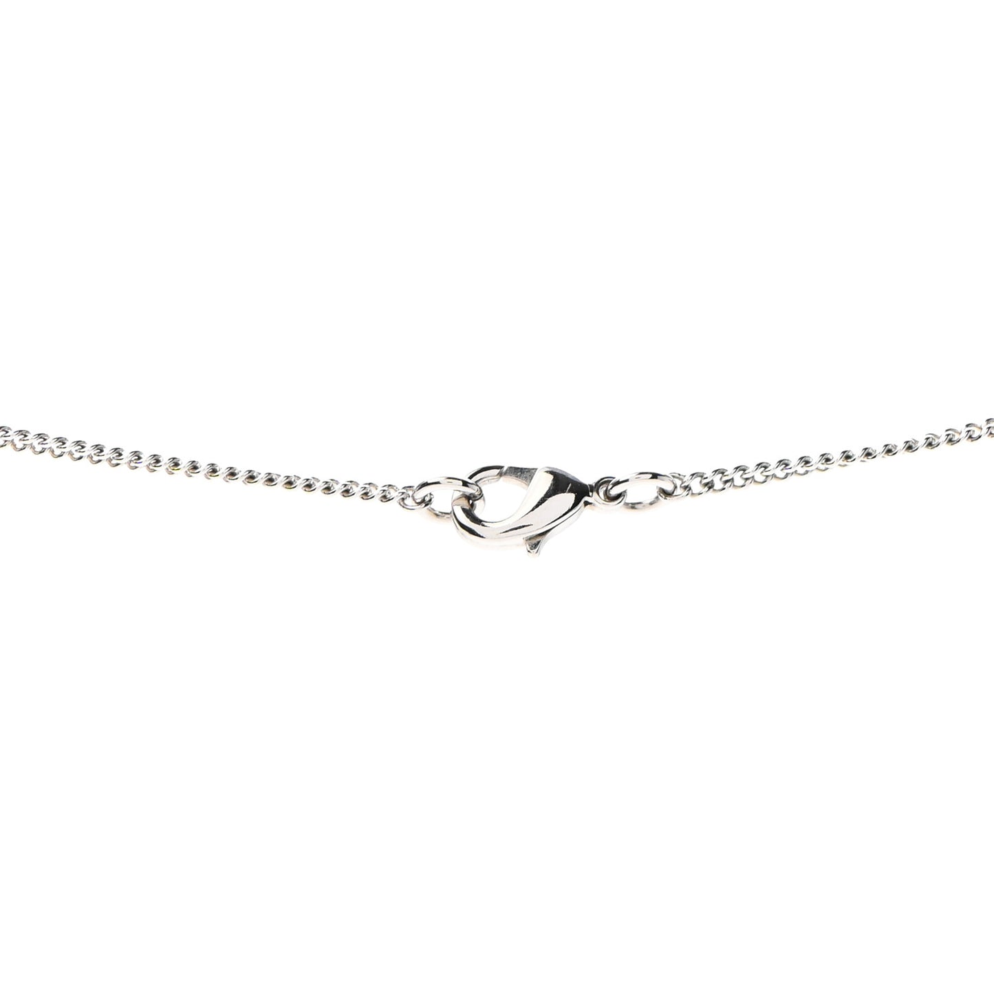 Baguette Crystal CC Necklace Silver Blue