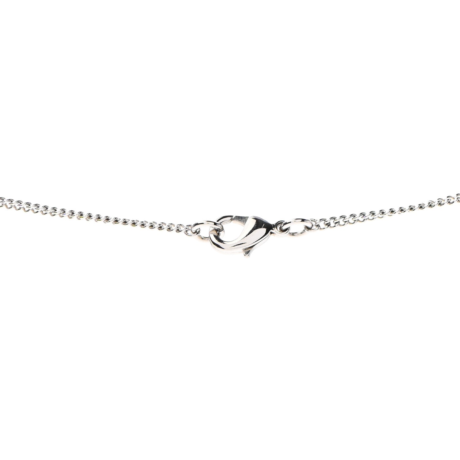 Chanel Baguette Crystal CC Necklace Silver Blue 4 of 5