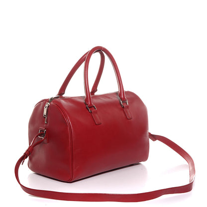 Saint Laurent Calfskin Studded Classic Duffle 6 Red 3 of 8