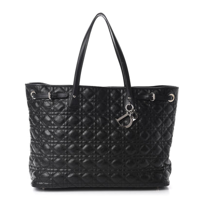 Christian Dior Coated Canvas Cannage Large Panarea Tote Black 1 of 11