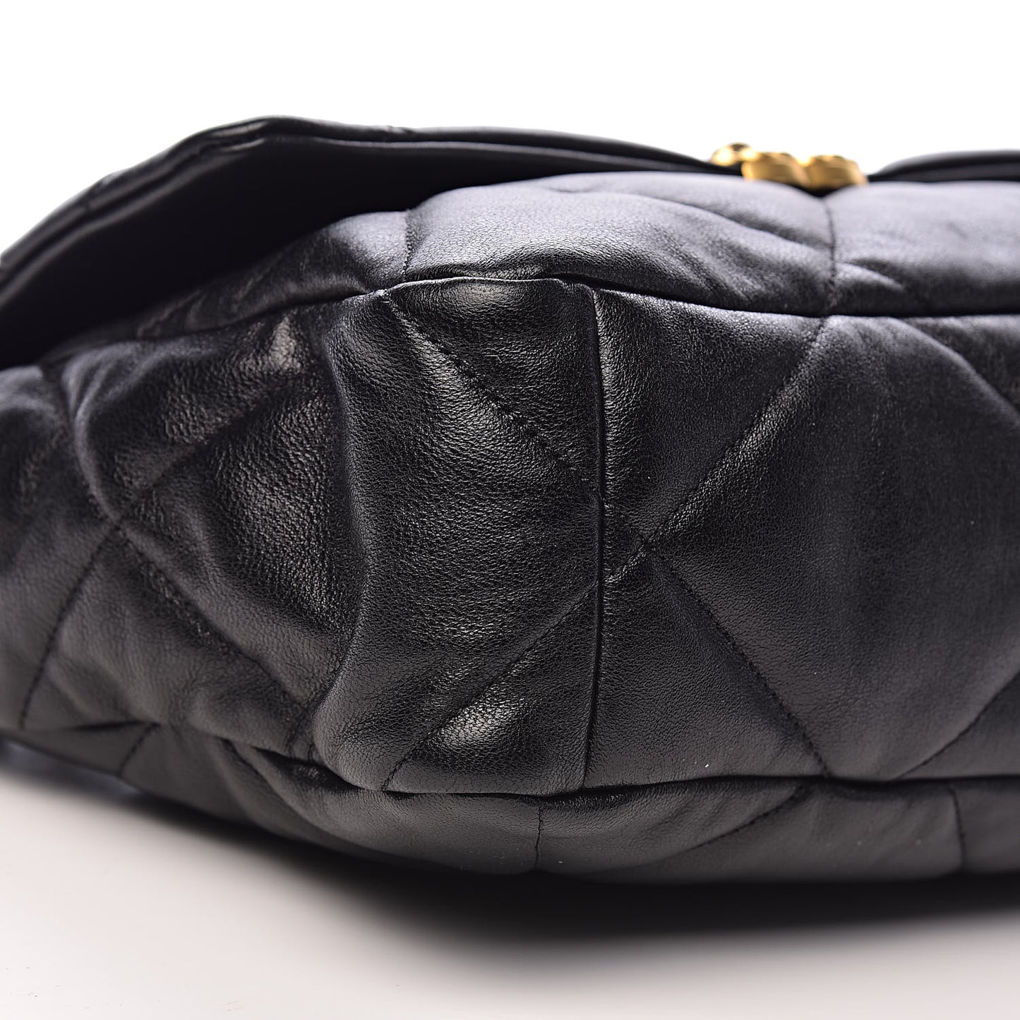Lambskin Quilted Large 19 Flap Black