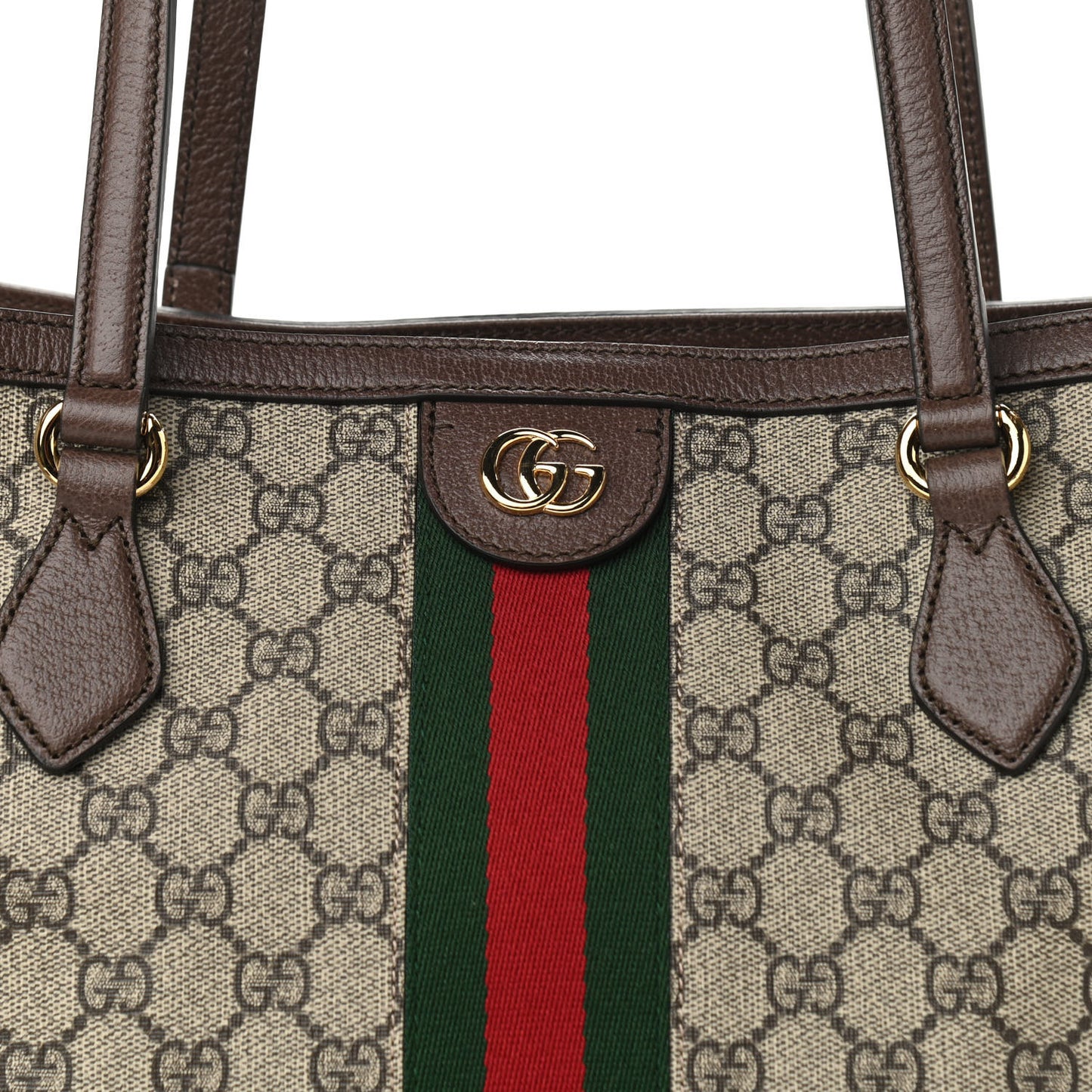 GG Supreme Monogram Medium Ophidia Shopping Tote Brown