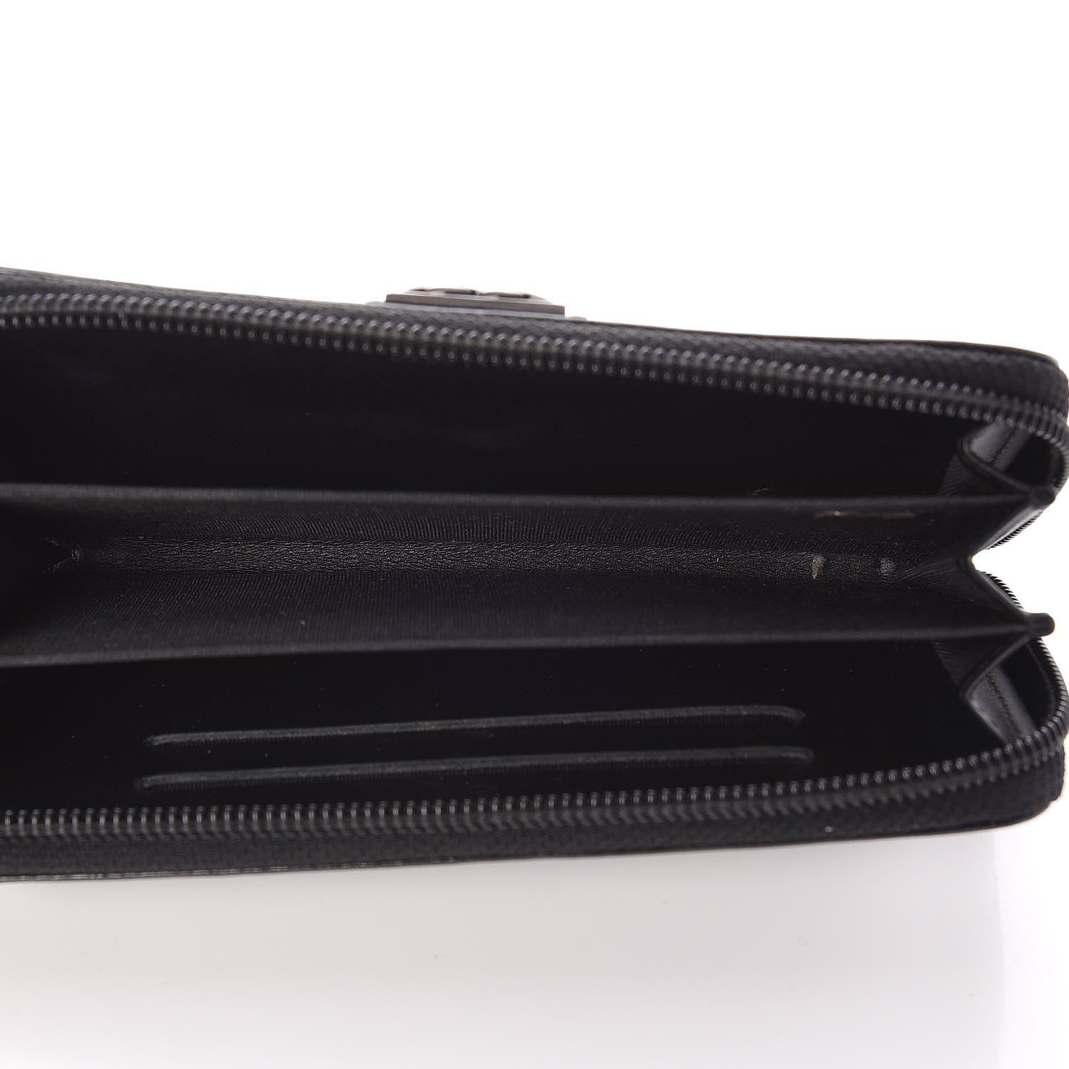 Chanel Distressed Patent Quilted Small Boy Zip Around Wallet Black 5 of 8