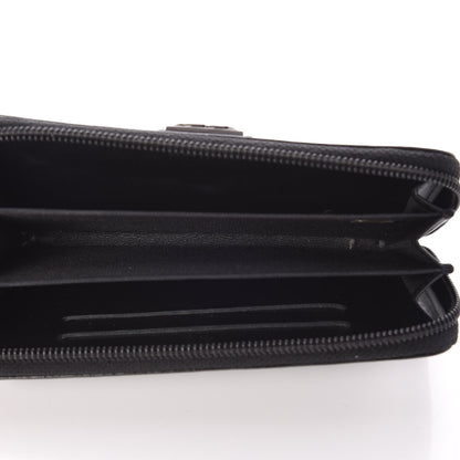 Chanel Distressed Patent Quilted Small Boy Zip Around Wallet Black 5 of 8
