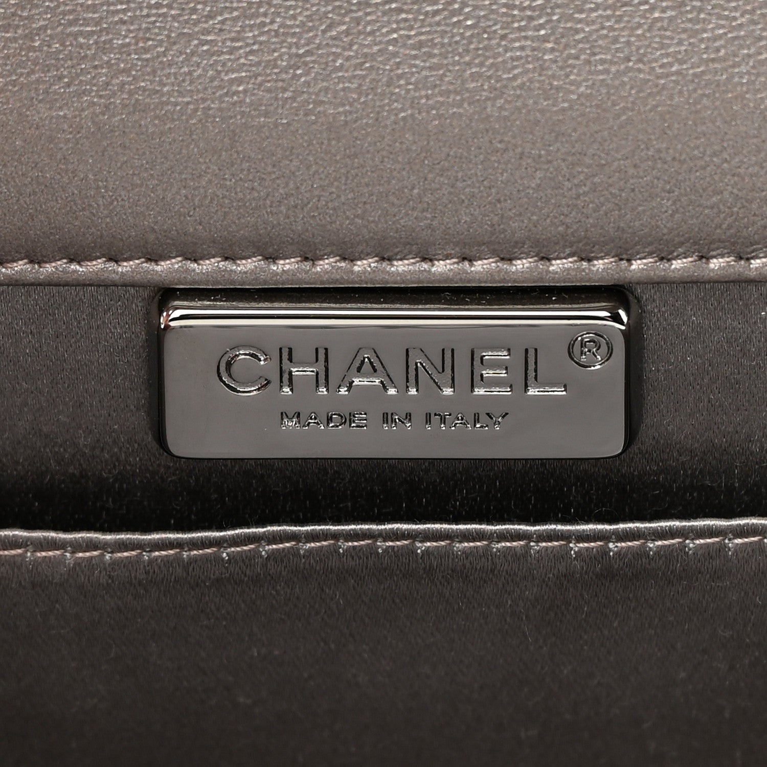 Chanel Lambskin Chocolate Bar Piercing CC Studded Small Chain Flap Bag Grey 6 of 12