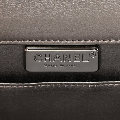 Chanel Lambskin Chocolate Bar Piercing CC Studded Small Chain Flap Bag Grey 6 of 12