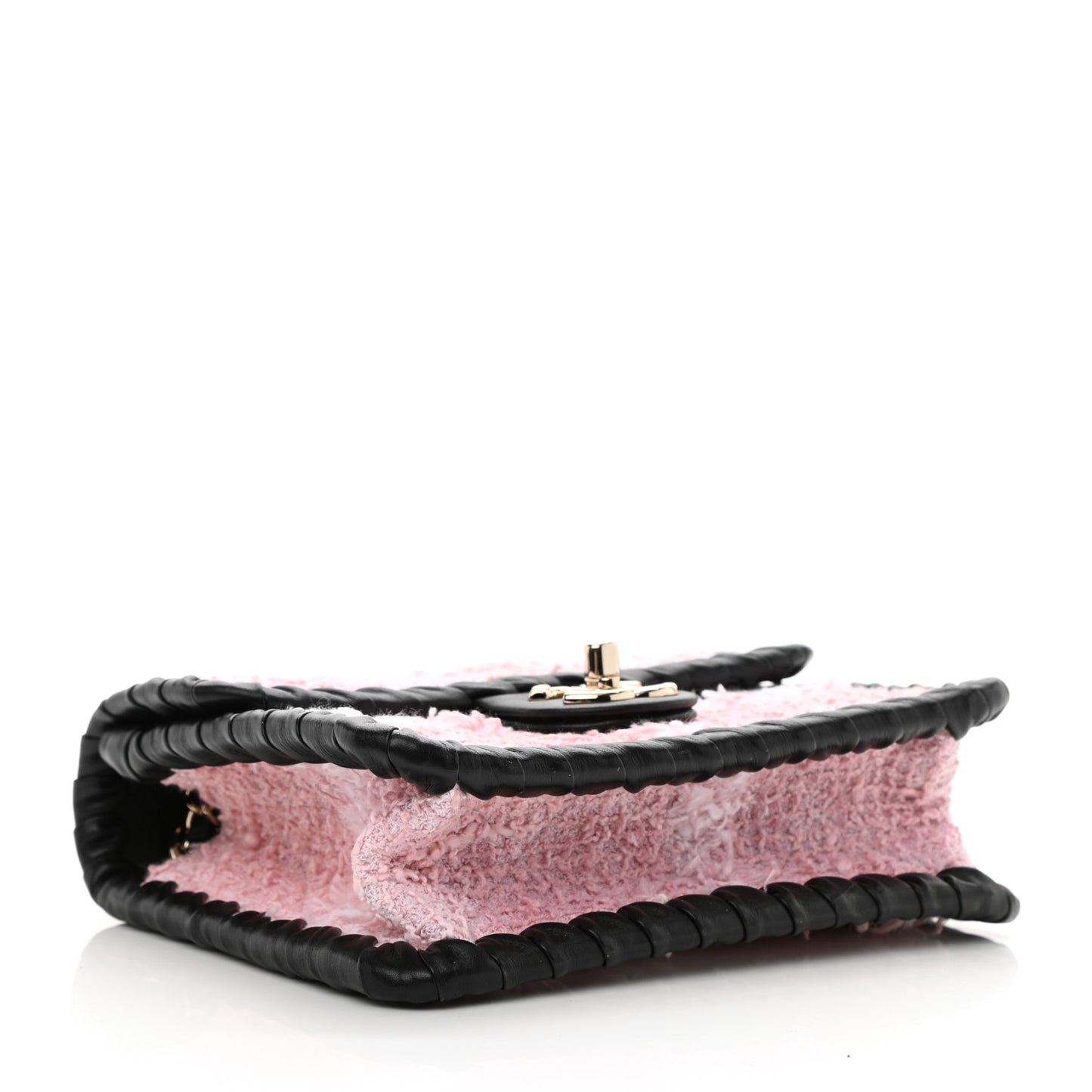 Tweed Braided Calfskin Mini My Own Frame Flap Pink Black
