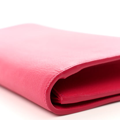 Saint Laurent Calfskin Monogram Large Belle De Jour Clutch Lipstick Fuchsia 9 of 9