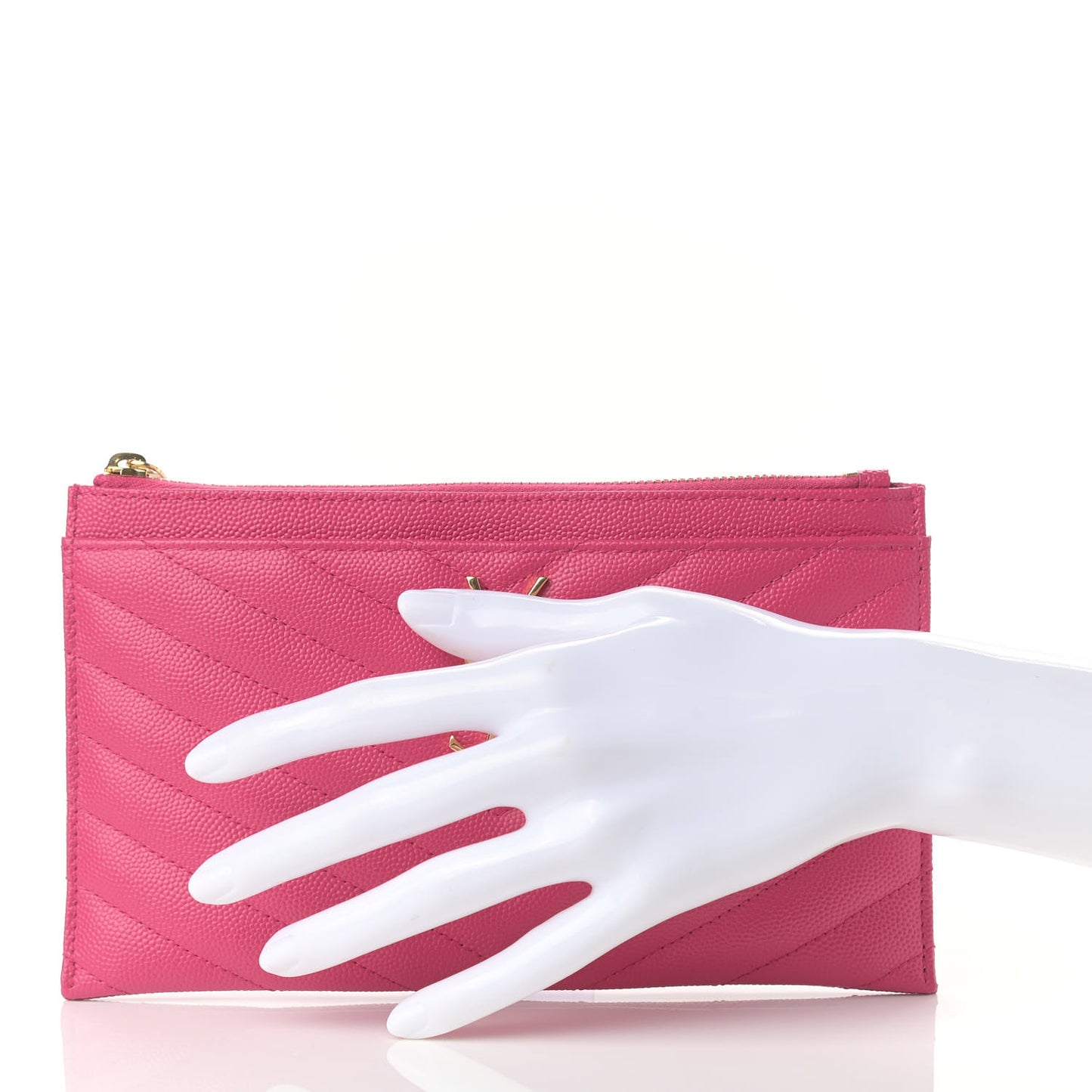 Grain De Poudre Chevron Monogram Bill Pouch Bright Pink