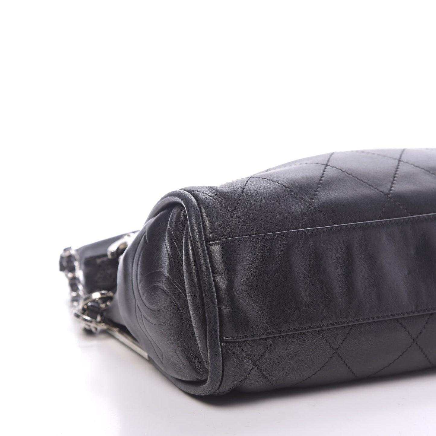 Lambskin Stitched Medium Ultimate Soft Tote Black
