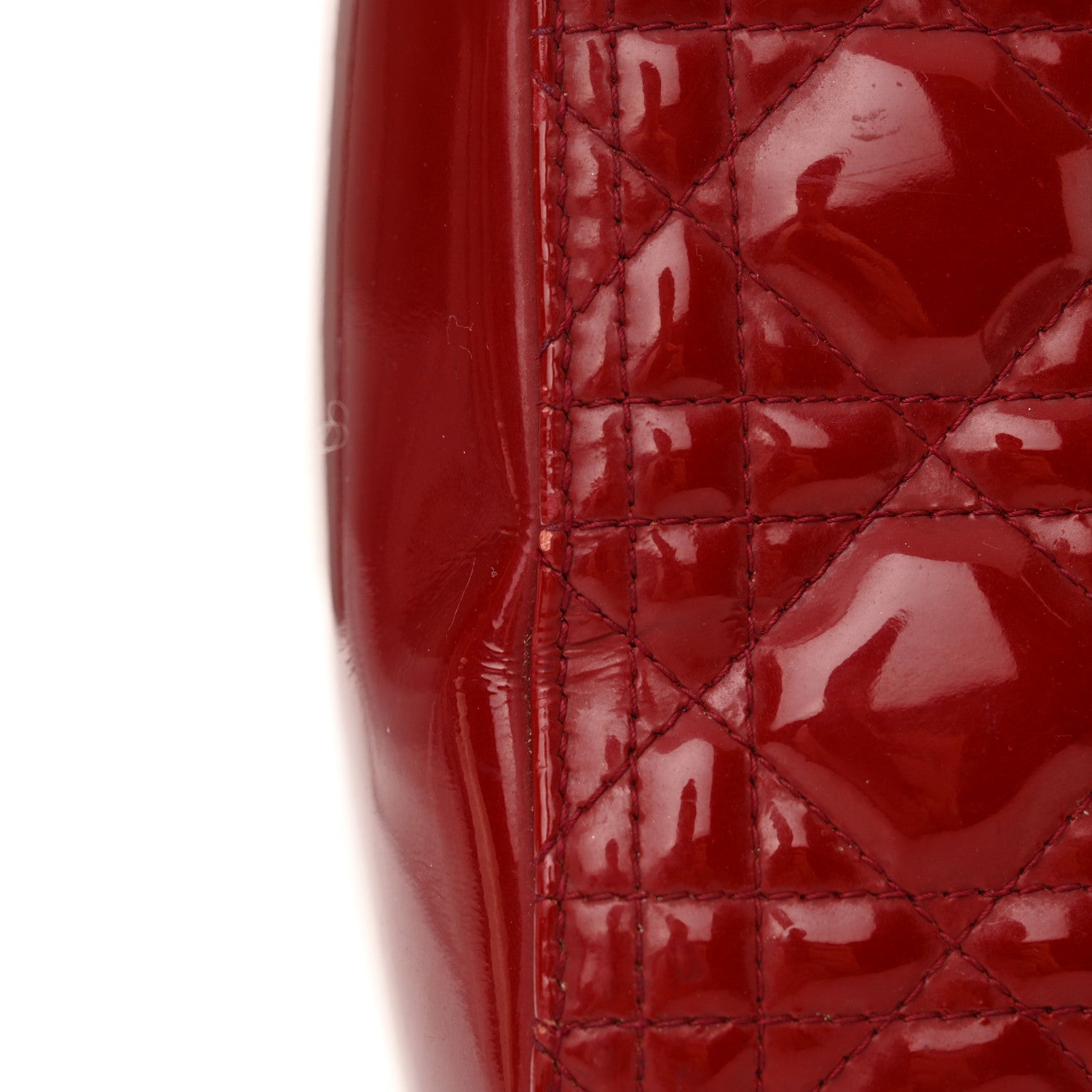 Christian Dior Patent Cannage Medium Lady Dior Red 16 of 19