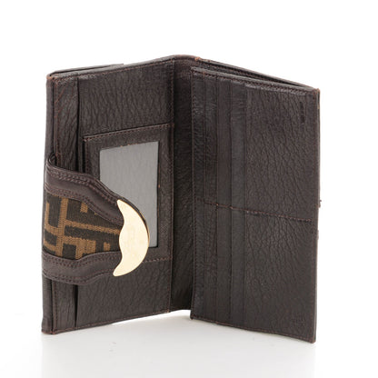 Fendi Zucca Nappa Nuvolata Vitello Tortuga Spy Continental Wallet Tobacco Moro 5 of 8