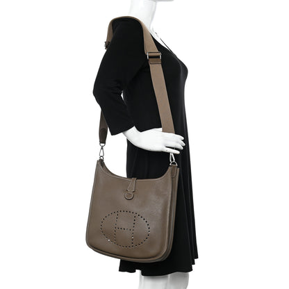 Hermes Taurillon Clemence Evelyne III PM Etoupe 2 of 12